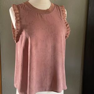 Current Air Mauve Ruffle Tank Top S